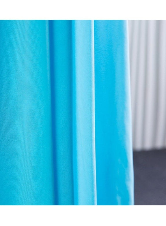 Long Chiffon Aqua Bridesmaid Dress Wedding Guest Party Dress