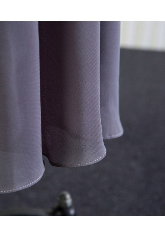 Simple Long Grey Chiffon Bridesmaid Dress