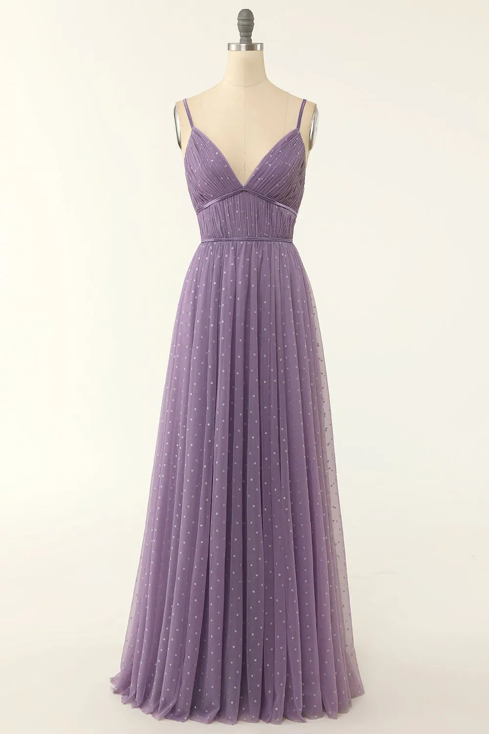 Glitter A-Line Princess Long Bridesmaid Dress Wedding Guest Dresses with Ruffles