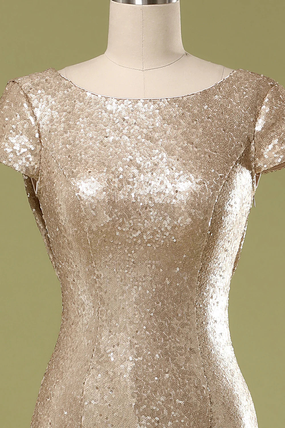Mermaid Sequins Floor-length Backless Prom Dress Evening Dress