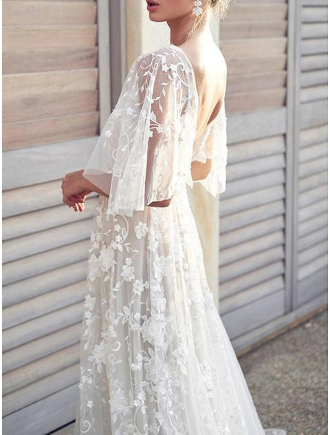 White Long Dress Backless Sexy V Neck Short Sleeve Party Dress Prom Dress