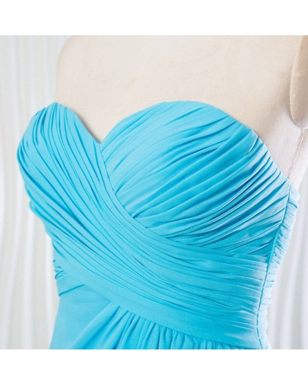 Long Chiffon Aqua Bridesmaid Dress Wedding Guest Party Dress