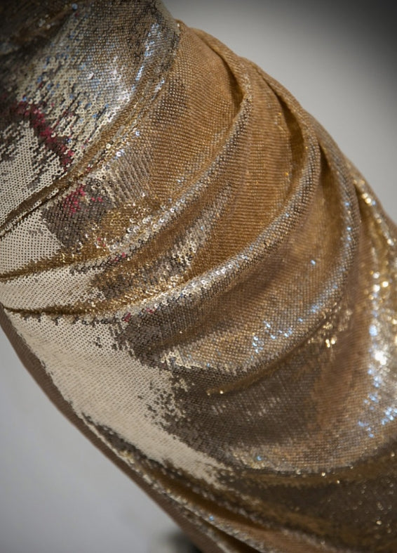 Off Shoulder Sequin Mermaid Prom Dress with Train