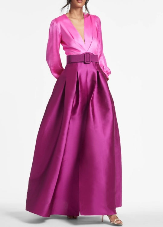 A-Line Party Dress Wedding Guest Floor Length Short Sleeve V Neck Belt / Sash Satin with Pleats