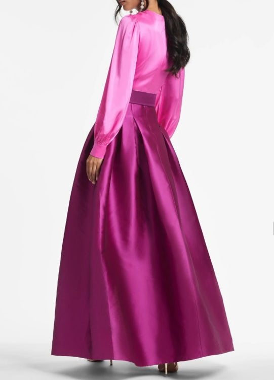 A-Line Party Dress Wedding Guest Floor Length Short Sleeve V Neck Belt / Sash Satin with Pleats