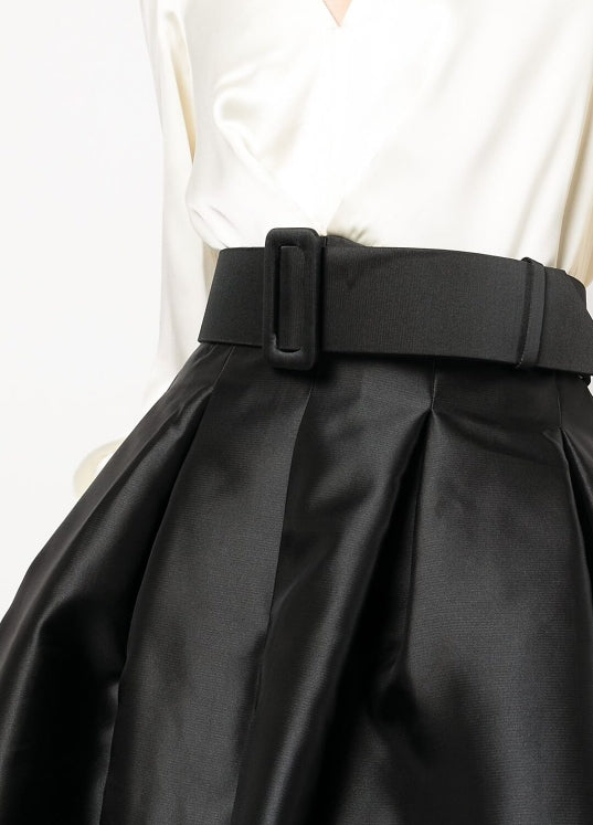 A-Line Party Dress Wedding Guest Floor Length Short Sleeve V Neck Belt / Sash Satin with Pleats