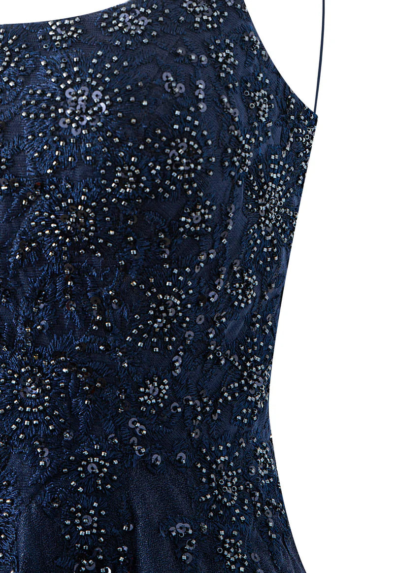 A-line Chiffon Short Sequins Homecoming Dress