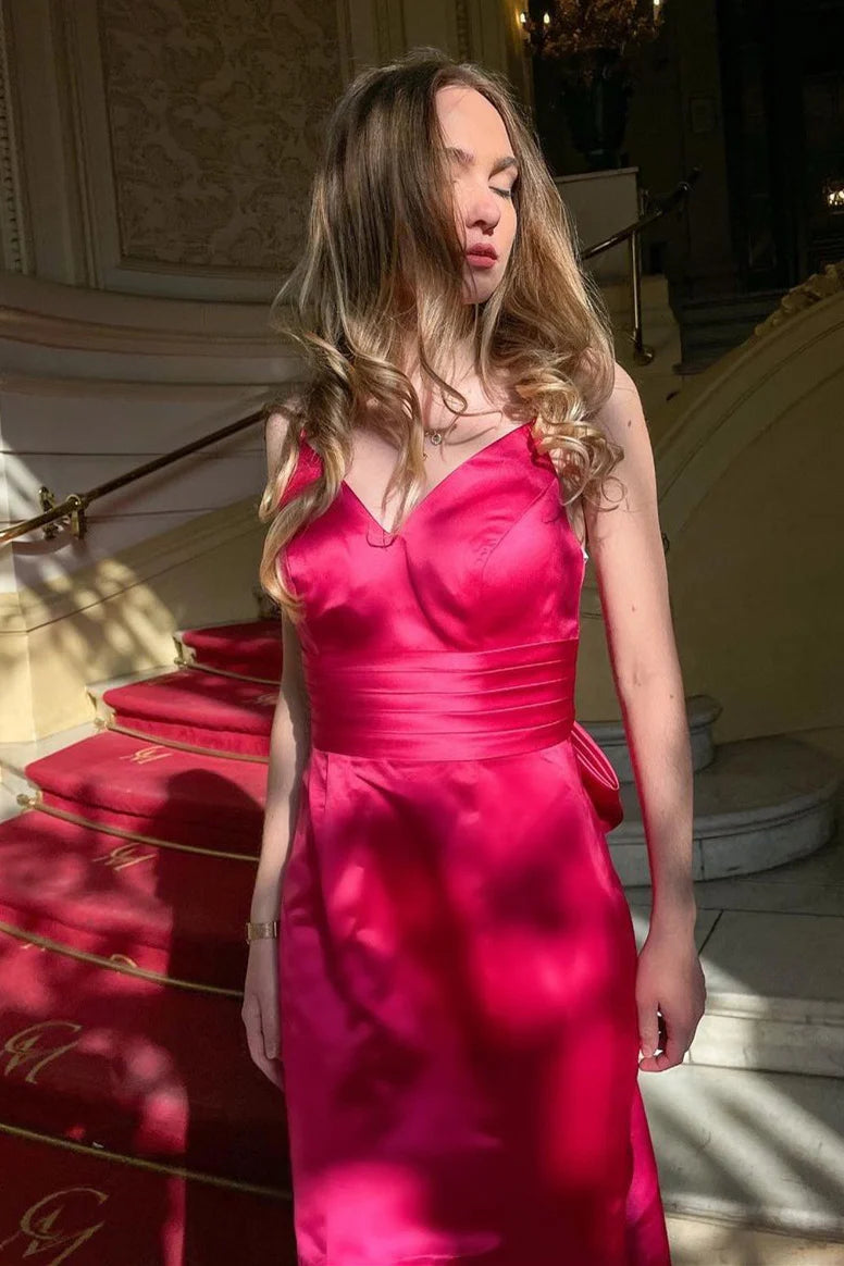 V-Neck Straps Light Blue Mermaid Floor-length Wedding Guest Party Dress