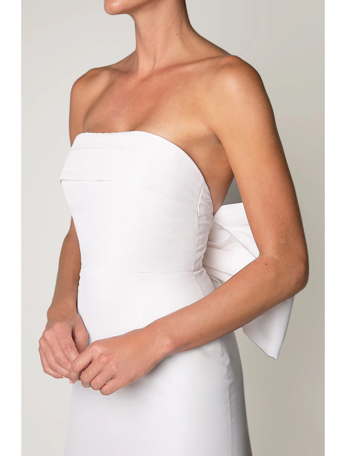 Sheath / Column Cocktail Dresses Party Dress Wedding Guest Sleeveless Strapless Fall Wedding Reception Satin with Bow(s)