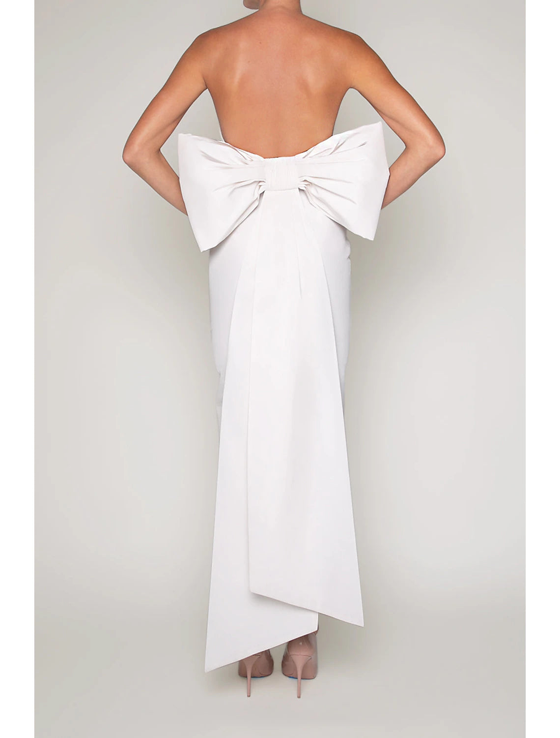 Sheath / Column Cocktail Dresses Party Dress Wedding Guest Sleeveless Strapless Fall Wedding Reception Satin with Bow(s)
