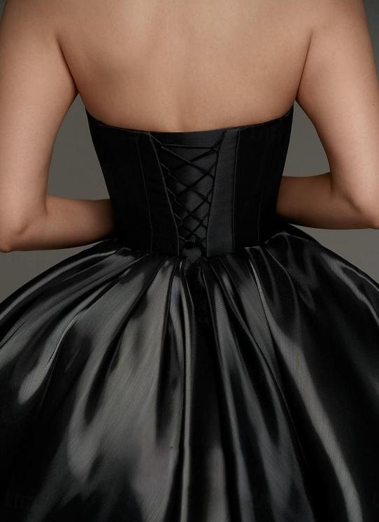 A-Line Homecoming Dresses Corsets Short / Mini Sleeveless Strapless Satin with Ruched