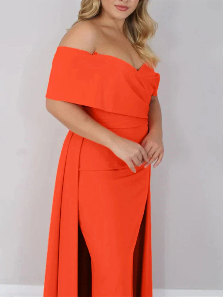 A-Line Princess Off-the-Shoulder Ankle-Length Mother of the Bride Dresses