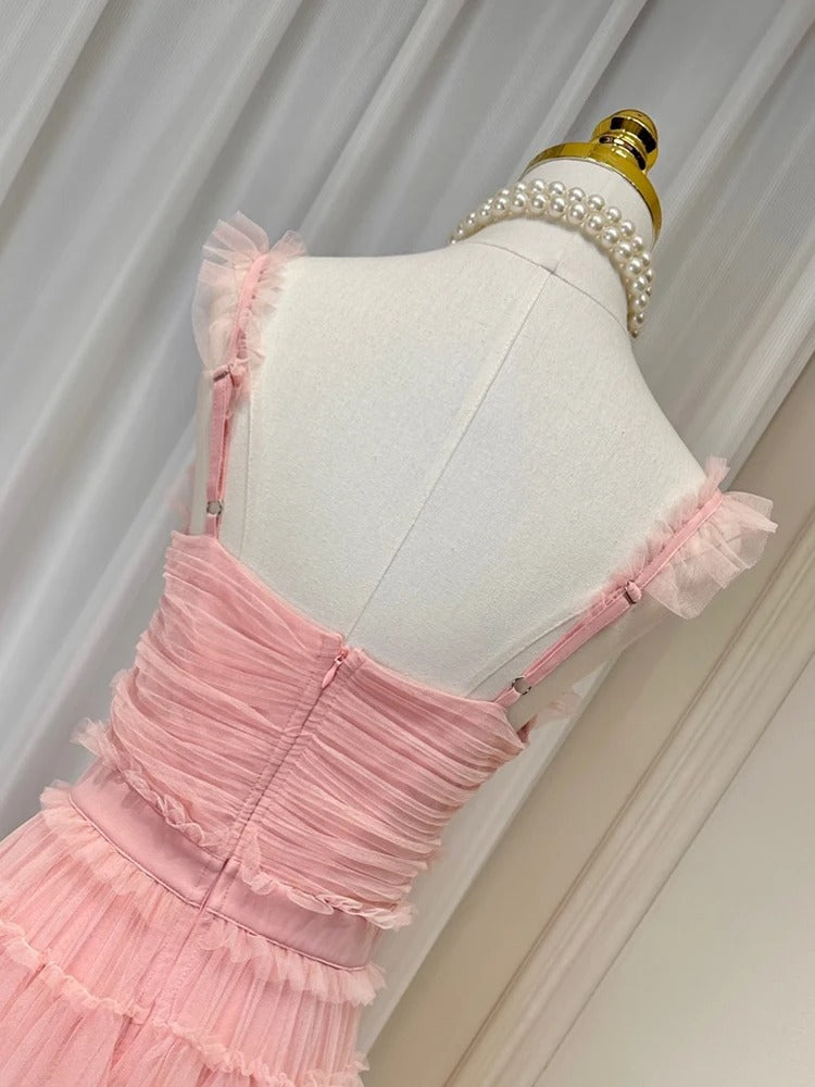 A-line Backless Dresses For Women Square Collar Sleeveless High Waist Solid Dress Female Fashion Clothing Prom Dress