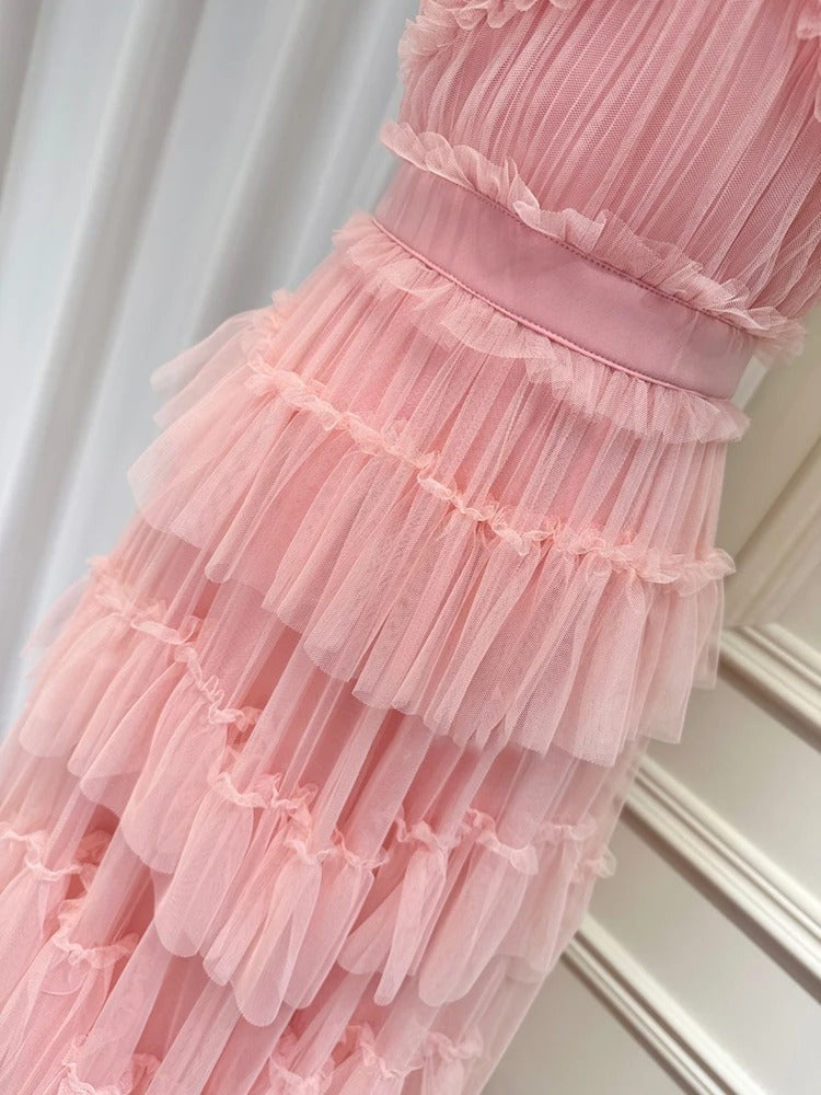A-line Backless Dresses For Women Square Collar Sleeveless High Waist Solid Dress Female Fashion Clothing Prom Dress