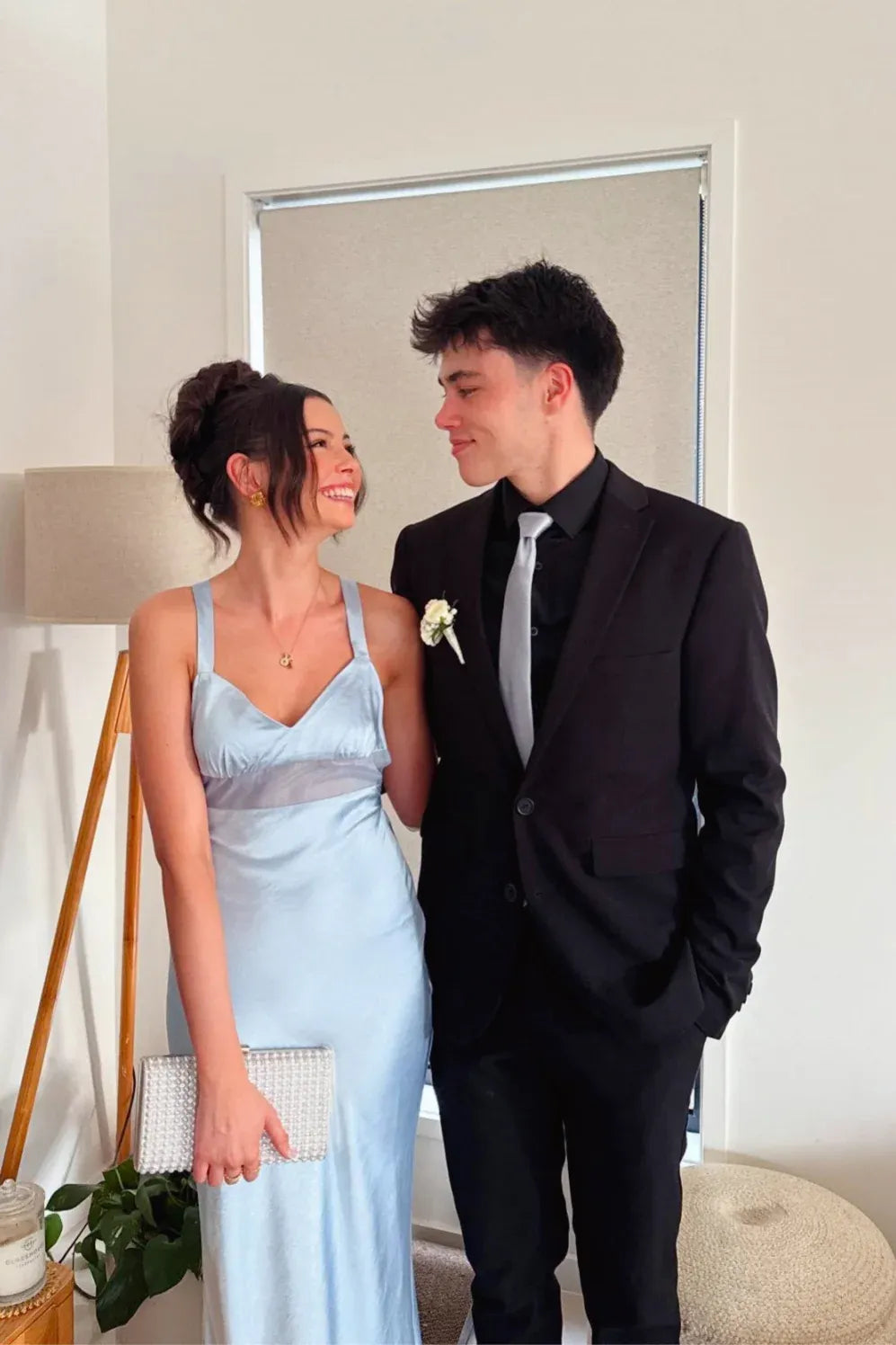 Bargain Mermaid V Neck Sleeveless Backless Satin Floor-Length Prom Dress