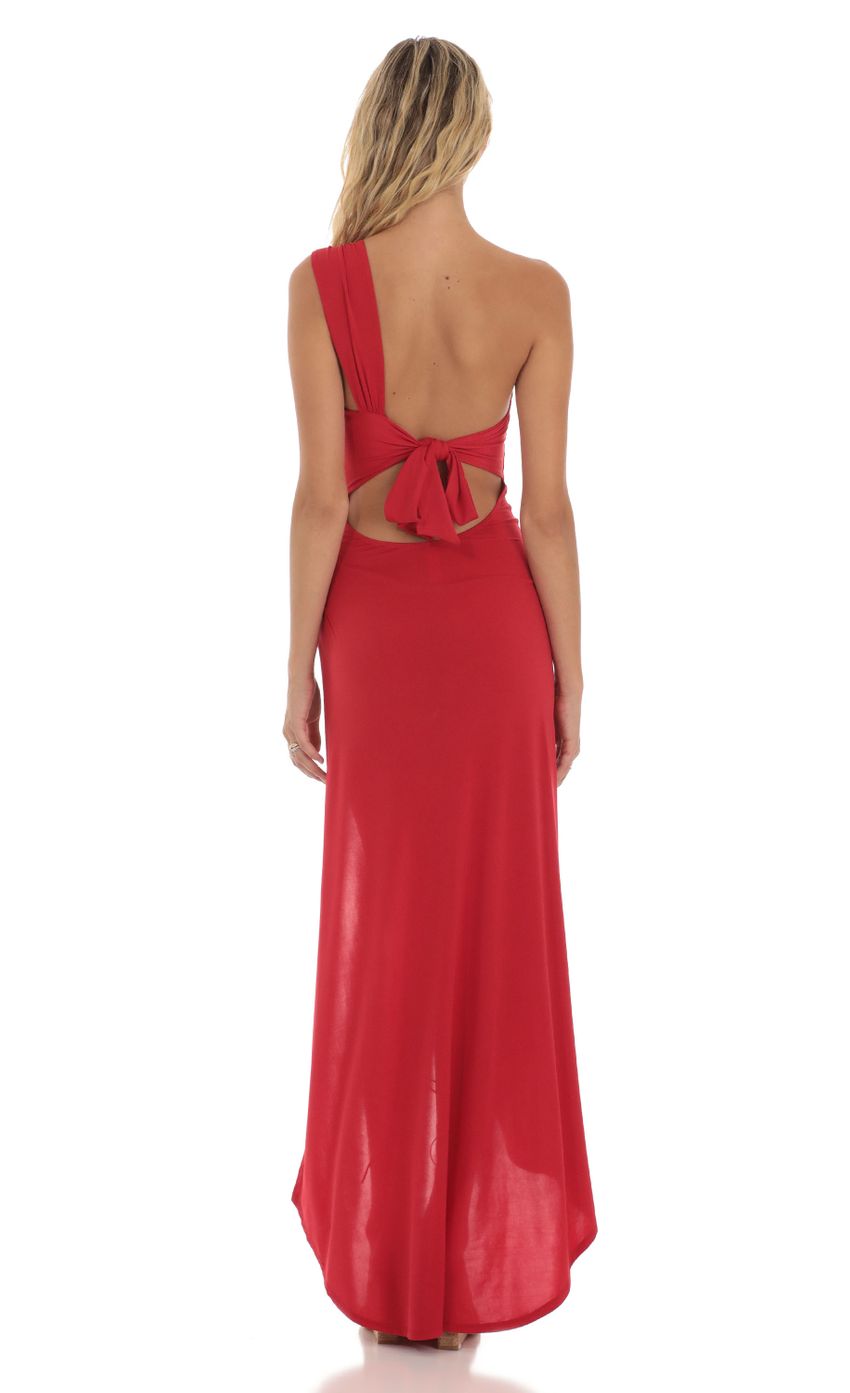 Bold Sheath One-Shoulder Cut-Out-Back Jersey High-Low Prom Dresses