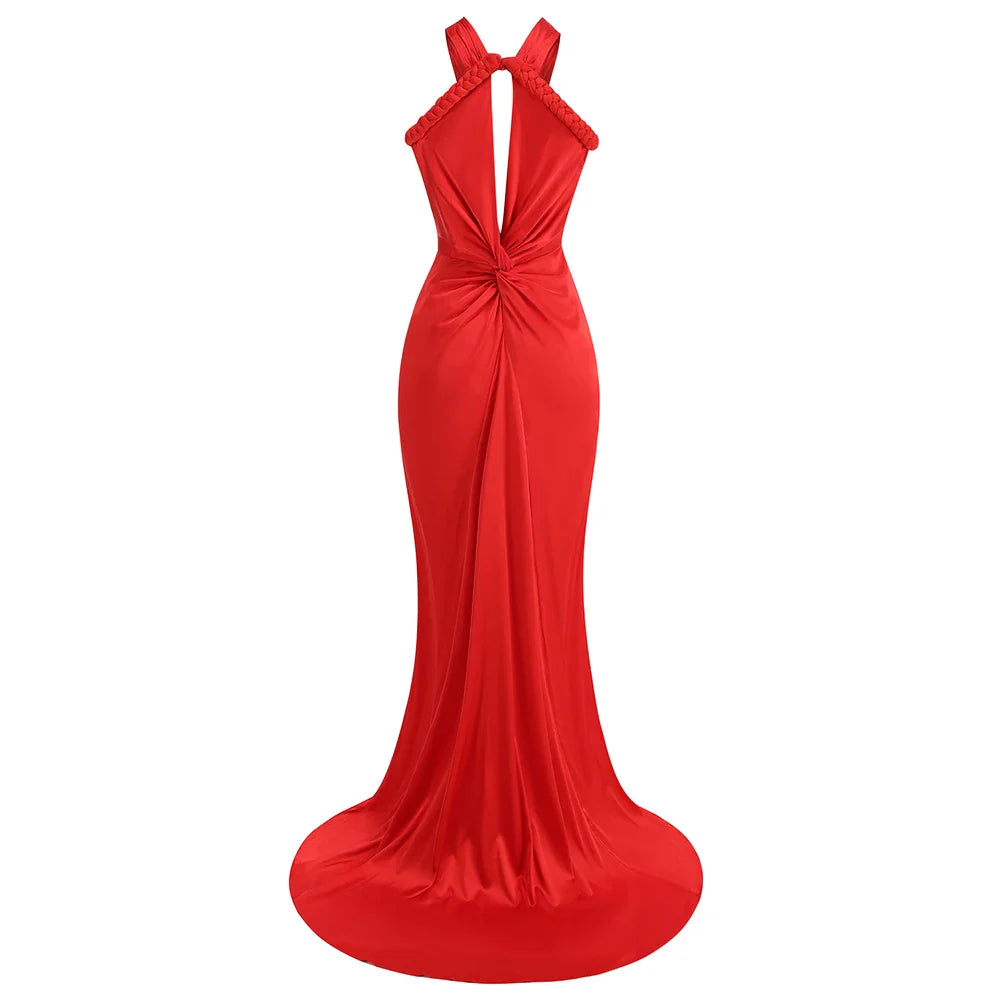 Quyihu Dresses Formal Chic Braided Hollow-Out Sleeveless Maxi Dress Stores With Prom Dresses