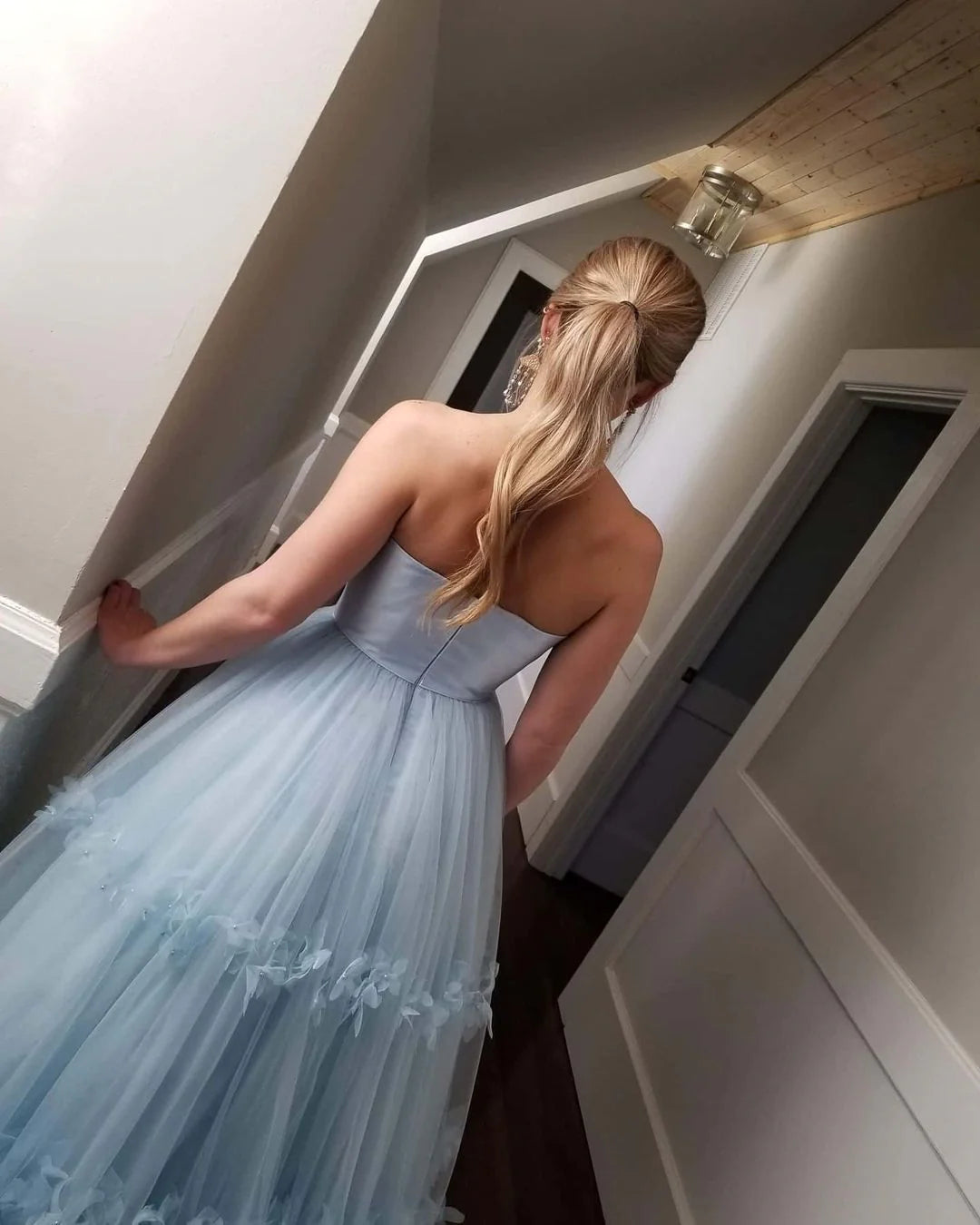 Charming A-Line Strapless Sleeveless Zipper Up Floor-Length Prom Dress