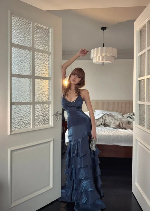 Chic Sheath V-neck Sleeveless Lace Up Floor-Length Evening Dress