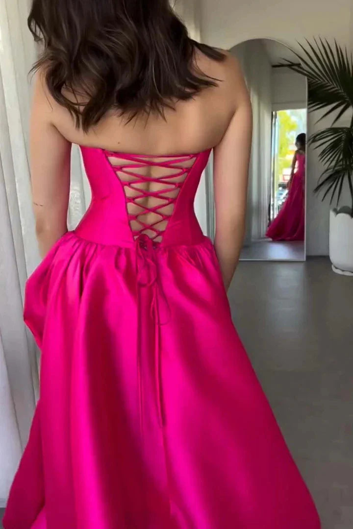 Classic fit Top-quality fabric Lace-Up Back Off-the-Shoulder Floor Length Sleeveless Prom Dresses Evening Dress