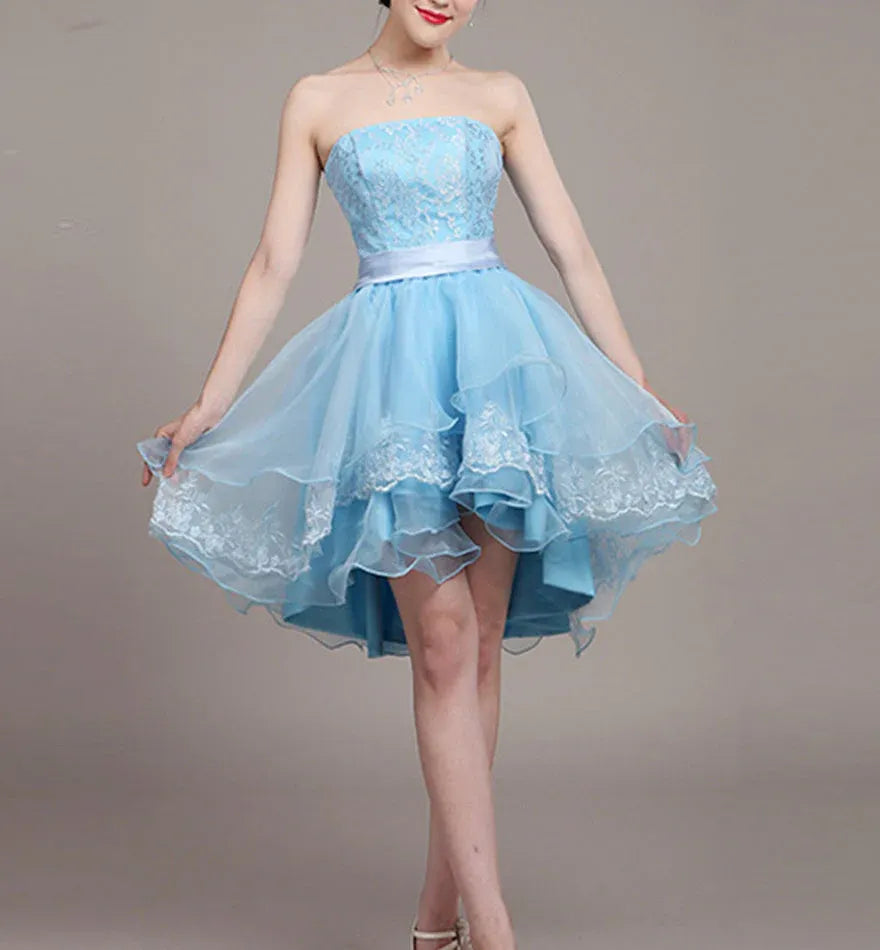 Cute A-Line Sweetheart Sleeveless Tulle Lace Short-Mini Homecoming Dress