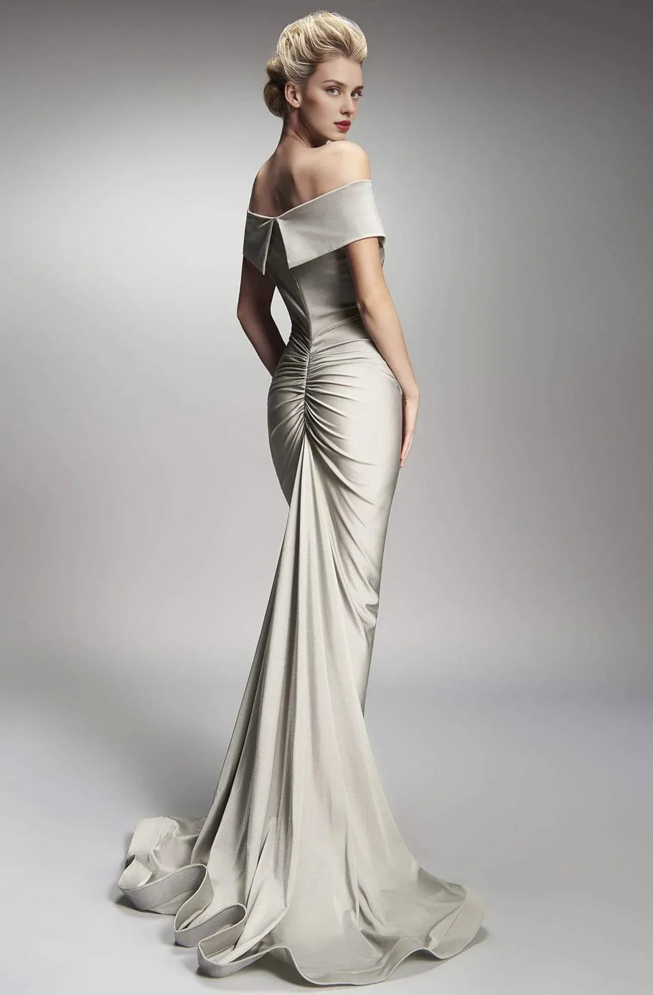 Dressesgowns Evening Dresses/ Off-Shoulder Floor Length Trumpet Sweep Train Prom Evening Gown/ Prom Dresses Stores