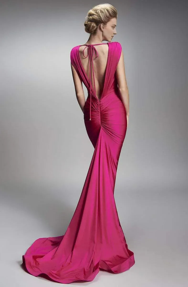 Dressesgowns Evening Dresses/ Plunging V-Open Back Sleeveless Twist Front Mermaid Gown Prom Gown/ Prom Dresses Stores