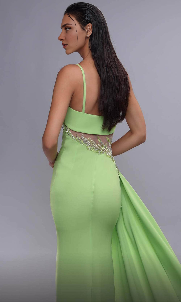 Dressesgowns Evening Dresses/ Princess Spaghetti Straps Twist Bust Beaded With Side Sash Sweep Train Prom Evening Gown/ Prom Dresses Stores