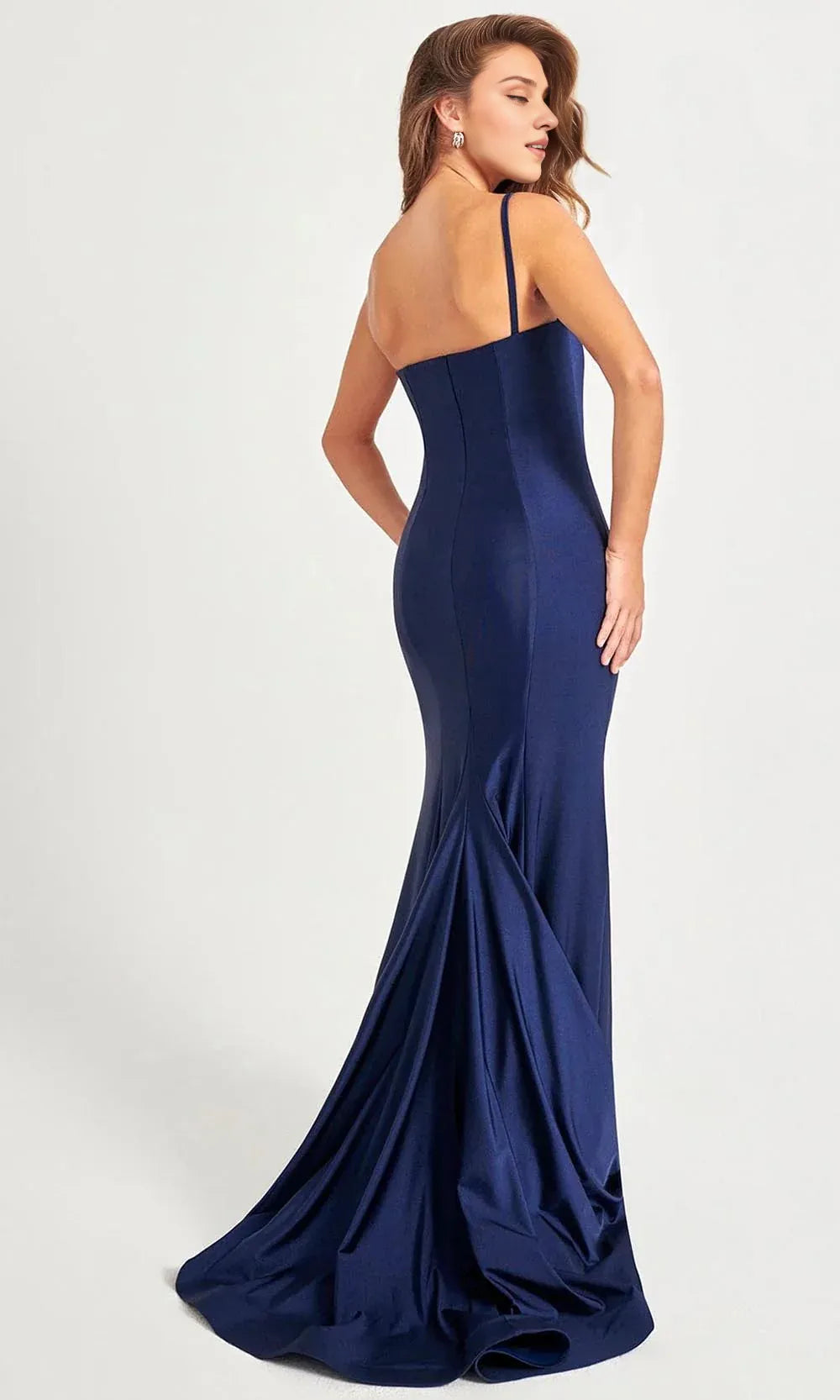 Dressesgowns Evening Dresses/ Sleeveless Ruched One Shoulder With High Slit Prom Evening Gown/ Prom Dresses Stores