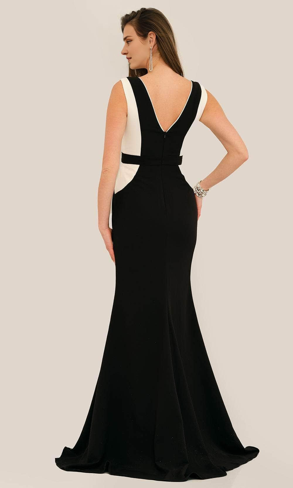 Dressesgowns Evening Dresses/ Wide Strap V-Back Two Tone Sleeveless With Front Hight Slit Prom Evening Gown/ Prom Dresses Stores
