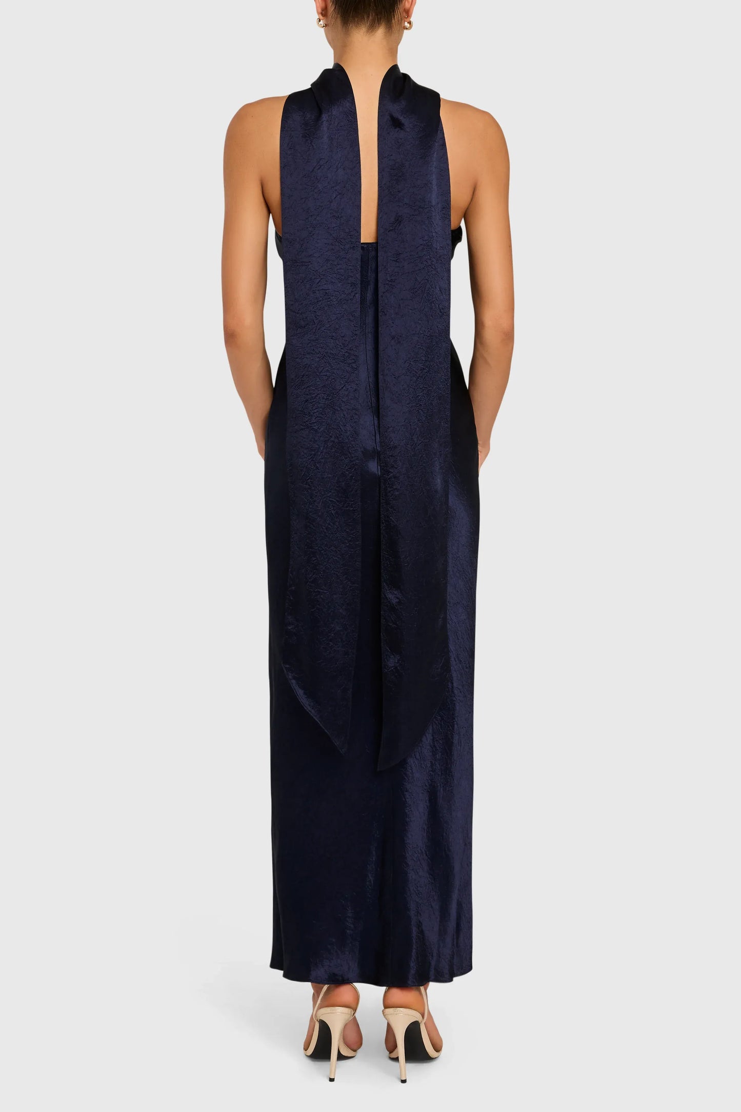 Elegant Sheath Halter Sleeveless Zipper Back Floor Length Evening Dress