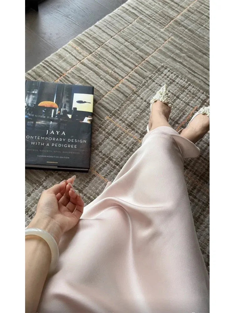 Elegant Sheath Spaghetti Strap Cowl Neck Blush High-Low Prom Dresses