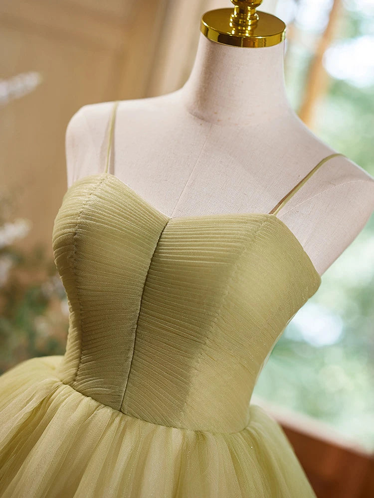 Elegant A-Line Sweetheart Ruched Layered Tulle Sage Green Short Homecoming Dresses