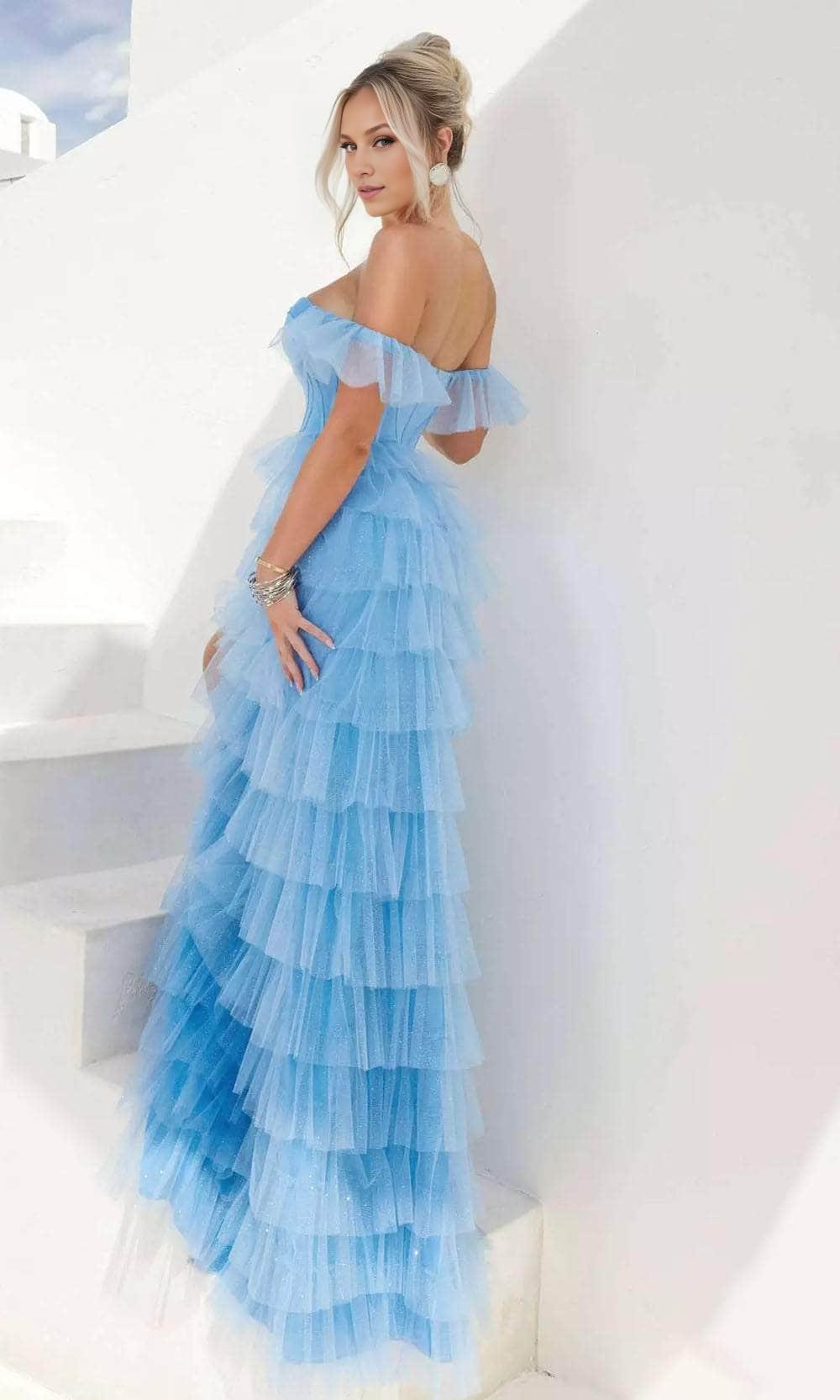 Evening Dresses For Women/ Corset Ruffle Off-Shoulder Sleeves Back Zipper Prom Dress Evening Dresses