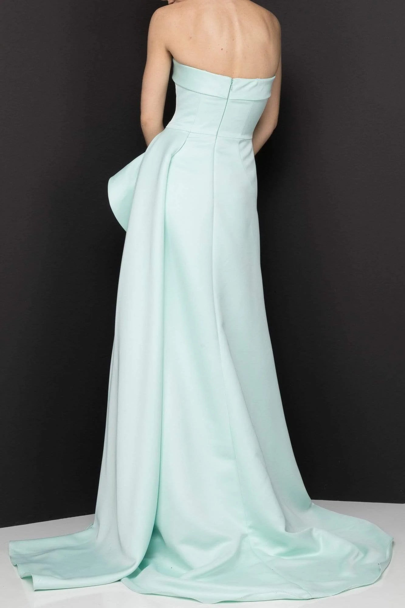 Evening Dresses For Women/ Strapless Ruffled Back Zipper A-line Dress With Sweep train Evening Dresses