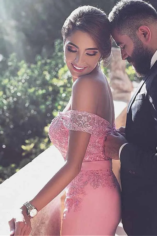 Exquisite Mermaid Off Shoulder Sleeveless Closed Back Floor Length Formal Evening Dress