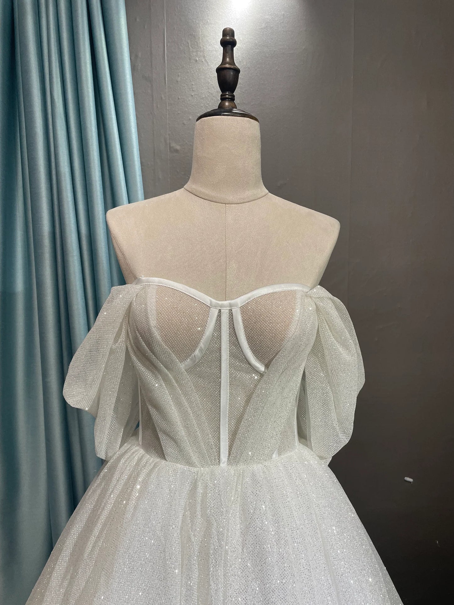 Formal Wear Dresses Off-the-Shoulder White Sparkly Prom Dresses Party dress Wedding Dress Prom Dress Shop