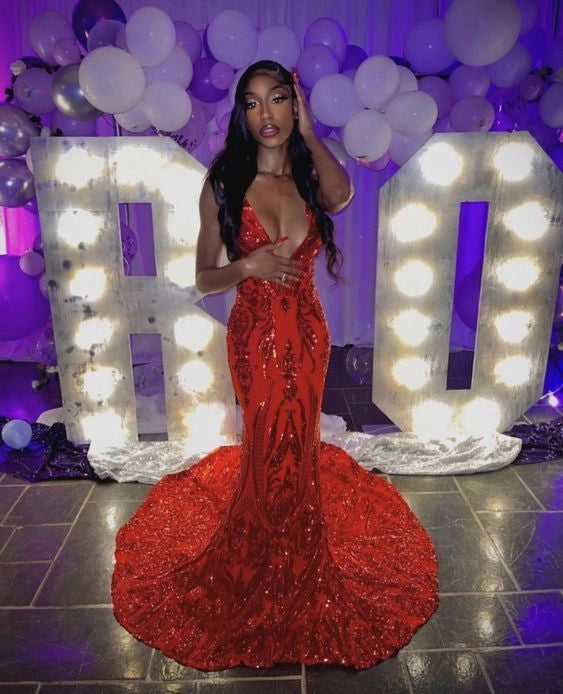 Glamorous Mermaid Spaghetti Straps Sleeveless Lace Up Sweep/Brush Train Prom Dress