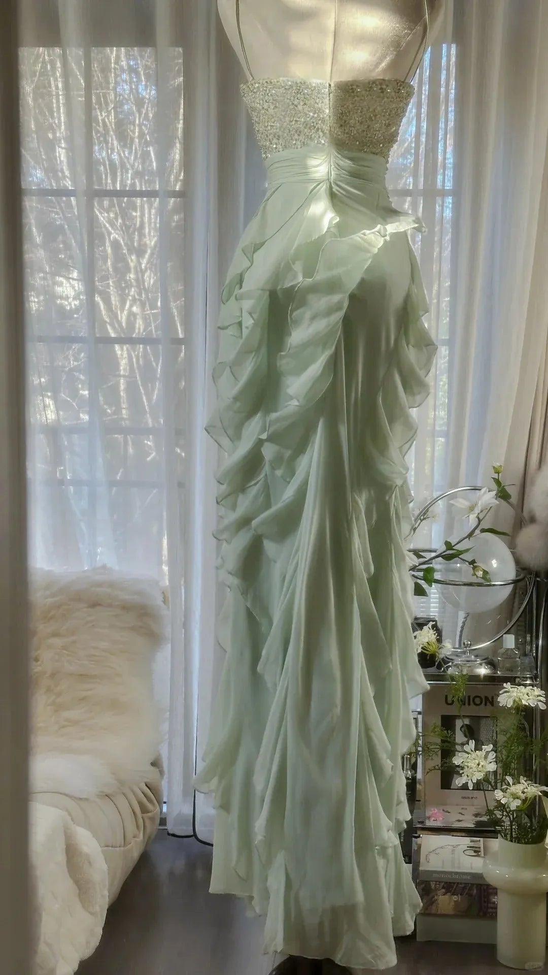 Gorgeous Fitted Spaghetti Straps Sleeveless Zipper Up Floor-Length Prom Dress