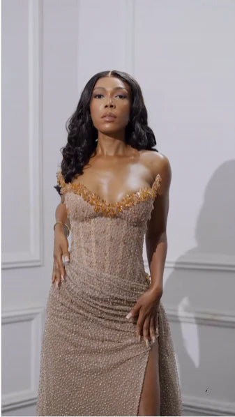 Gorgeous Mermaid/Trumpet Sweetheart Sleeveless Lace Up Sweep/Brush Train Prom Dress