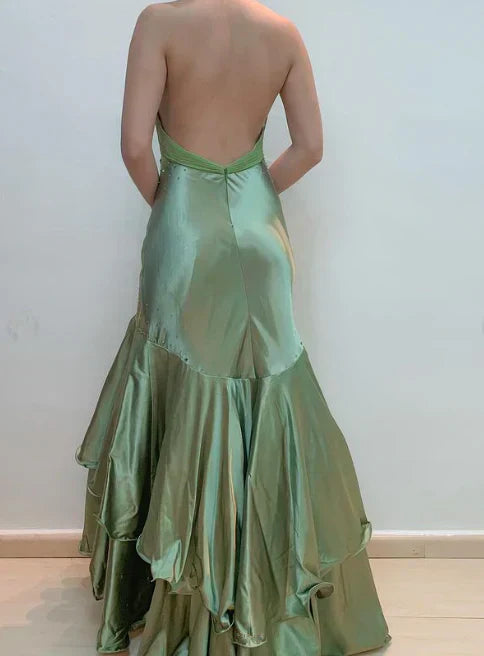 Gorgeous Mermaid V-Neck Sleeveless Backless Floor-Length Evening Dress