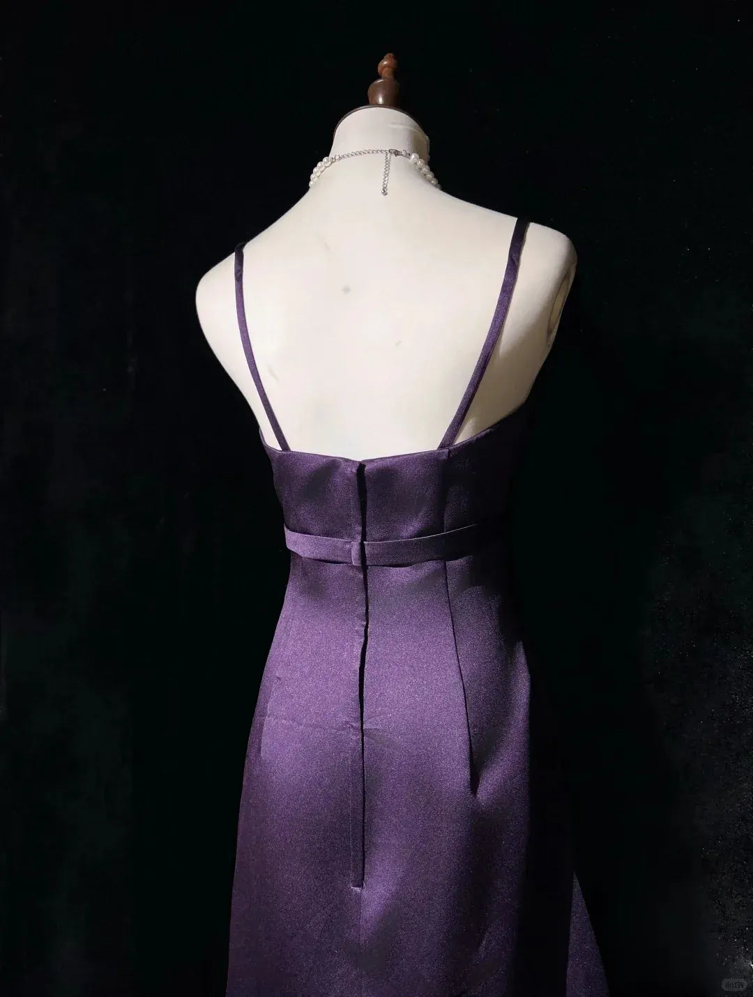 Graceful A-Line Spaghetti Straps Sleeveless Pleated Satin Maxi Dress Homecoming Dress