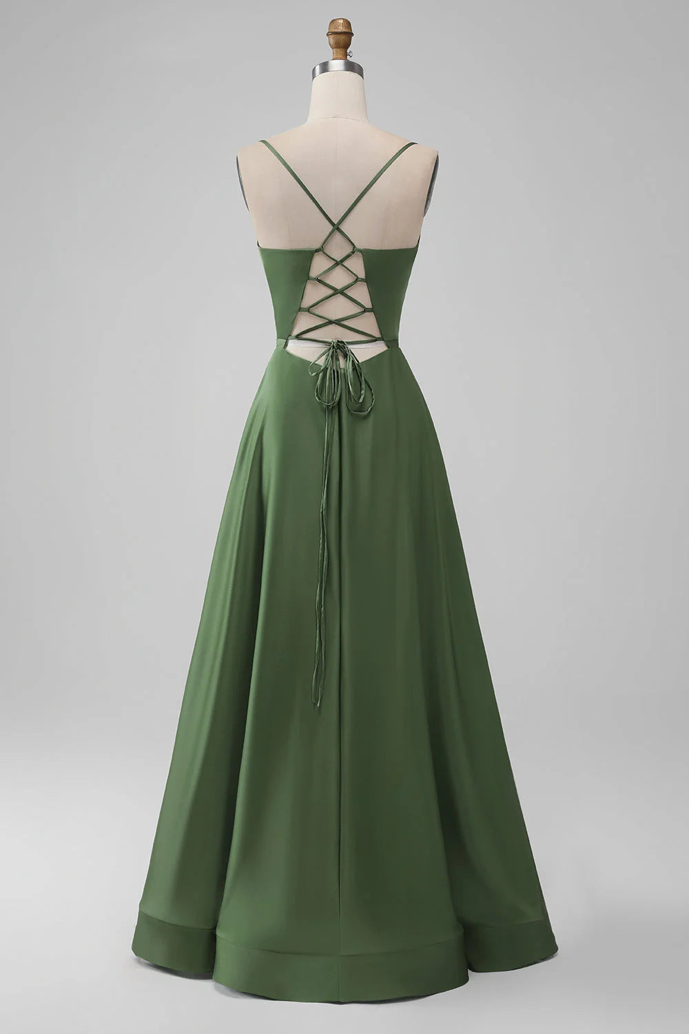 A-Line Spaghetti Satin Bridesmaid Dress Slip Dress