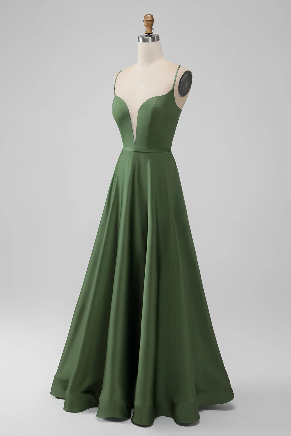 A-Line Spaghetti Satin Bridesmaid Dress Slip Dress