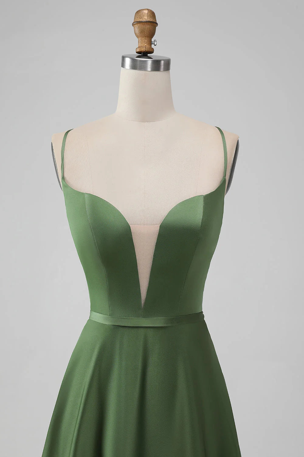 A-Line Spaghetti Satin Bridesmaid Dress Slip Dress