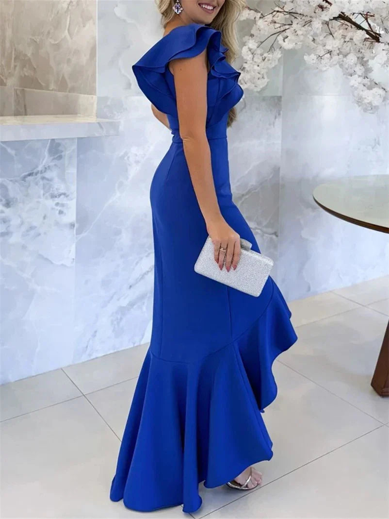 Mermaid Trumpet One-Shoulder Asymmetrical Mother of the Bride Dresses