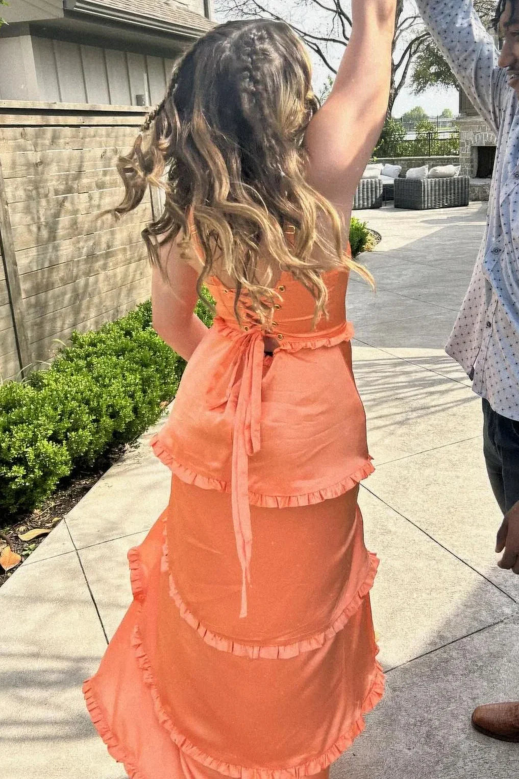 Modern A-Line Square Neck Sleeveless Backless Floor-Length Prom Dress