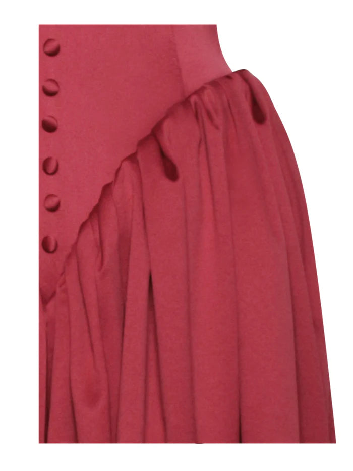 Quyihu Dress A-line Elegant Tea-Length Pleated Red Plunging Halter Sleeveless Backless Maxi Dress Prom Dress