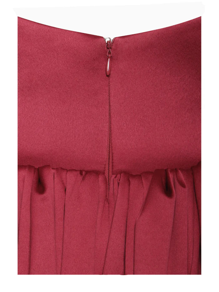 Quyihu Dress A-line Elegant Tea-Length Pleated Red Plunging Halter Sleeveless Backless Maxi Dress Prom Dress
