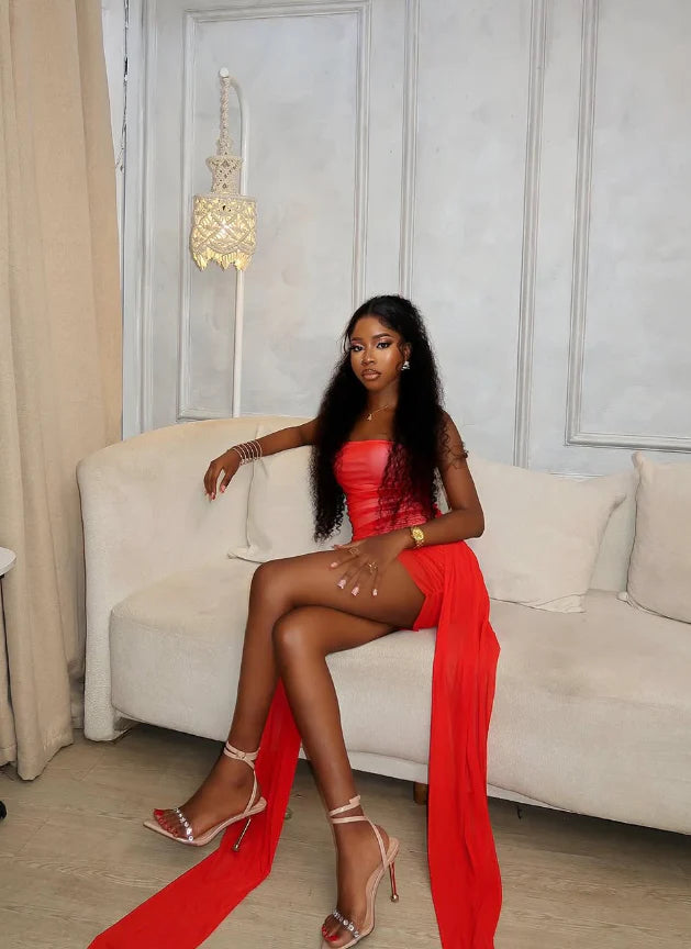 Quyihu Dress Cute Sheath Strapless Red Short Homecoming Dress Birthday Dress Sleeveless Party Dress